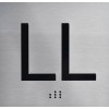 Buildingsigns.com LL Floor Elevator Jamb Plate Sign (Lower Level, Silver
