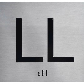 Buildingsigns.com LL Floor Elevator Jamb Plate Sign (Lower Level, Silver ,4x4)-REF24-1027