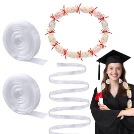 HFYZZ 2 Rolls Graduation Candy Lei Netting Tubing - 262 FT Candy Lei Tubing Mesh Bags, Clear Candy Lei Making Bag for Graduation Candy Lei Tubing Making Hawaiian Party Wedding Supplies