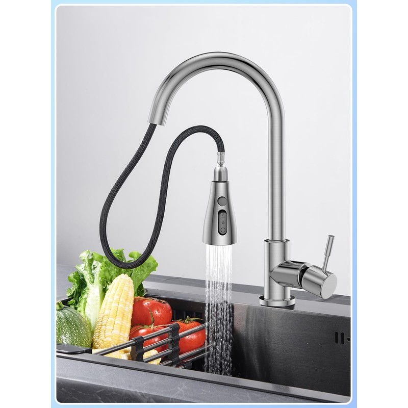 SREWOHS PRO 4 Function Pull Down Kitchen Faucet Sprayer Replacement