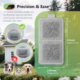 TOGGATH 12 Pack Cat Water Fountain Filter Replacement Compatible With PetSafe Whisker City Automatic Pet Fountain, Small and Large Size Pet Water Fountain Replacement Filters(Large)