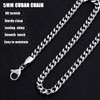 Fiusem Silver Tone Cuban Link Chain for Men, 5mm Mens
