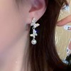 Atentuyi Boho Rhinestone Butterfly Earrings Silver Butterfly Earrings CZ Butterfly