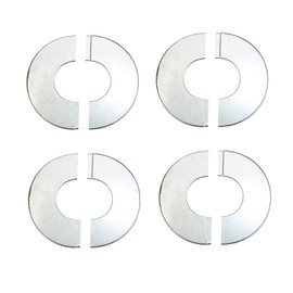 dophee 4PCS Faucet Decorative Cover Self-Adhesive Stainless Steel Split-Plug-in Escutcheon Plates for Wall-Mounted Water Pipes and Shower Faucets, 2.6"x1.34"