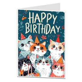 Cat Birthday Card Fun Cute Design Perfect For Cat Mum Cat Dad Daughter Or Any Cat Lover