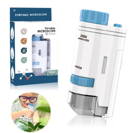 Mini Microscope Children's Funmo Pocket Microscope Children's Microscope for Children 80 x 120 x Pocket Microscope with LED Light for Children Students Children's Microscope Toy for Learning Education