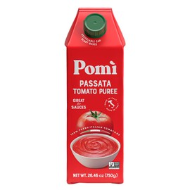 Pomì Tomato Passata - Creamy, Velvety Italian Tomato Puree with Touch of Salt, No Additives or Preservatives - Made from 100% Fresh Italian Tomatoes - Passata Tomato Sauce - 26.46oz Carton (Pack of 6)