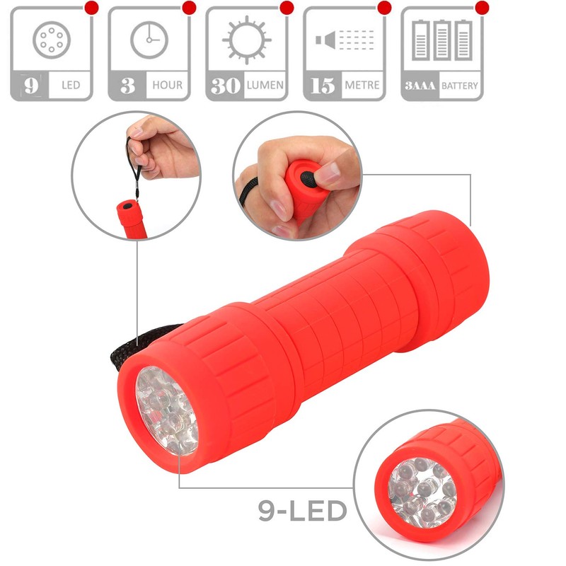 FASTPRO 18-Pack, 9-LED Mini Flashlight Set, 54-Pieces AAA Batteries are