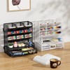 Marbrasse Larger Mesh Desk Organizer with Drawer, Multi-Functional Pen Pencil