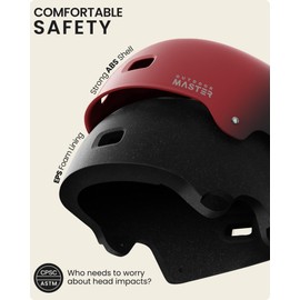 OutdoorMaster Skateboard Cycling Helmet - Two Removable Liners Ventilation Multi-Sport Scooter Roller Skate Inline Skating for Kids, Youth & Adults