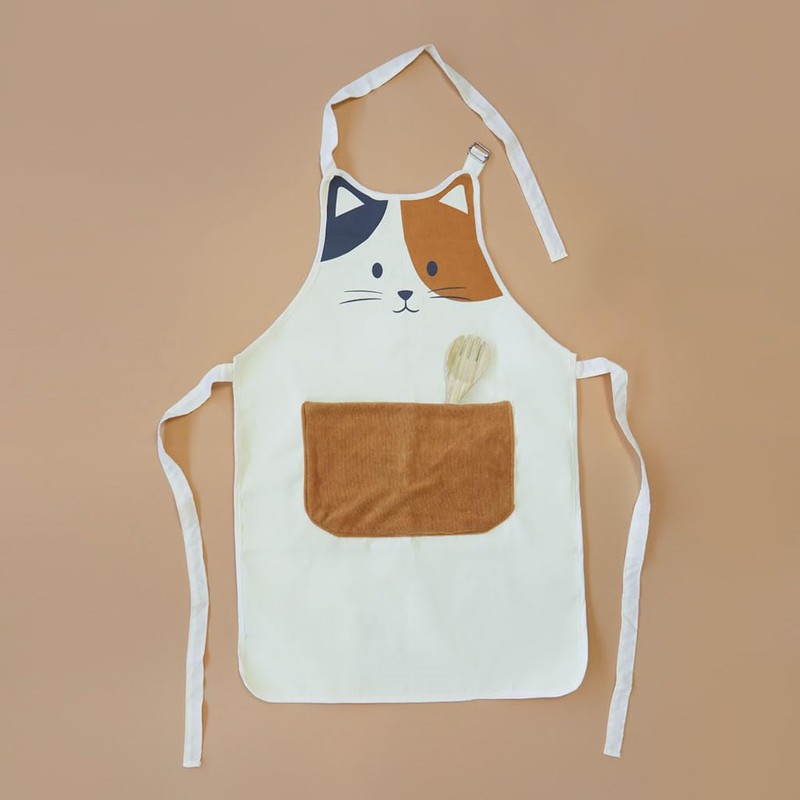 balvi Kitty Calico Apron with Front Pocket Polyester