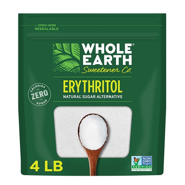 WHOLE EARTH 100% Erythritol Zero Calorie Plant-Based Sugar Alternative, 4