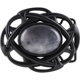 BELTINGER Alhambra Belt Buckle with Stone 4.0 cm | Buckle Interchangeable Buckle Belt Buckle 40 mm Solid | Interchangeable Belt up to 4 cm, Black, with black stone