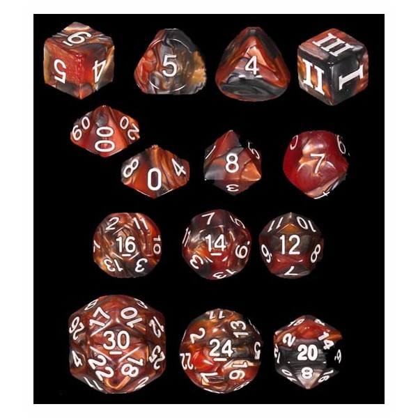 Mage Bullets - 14 Unusual Dice Set Approved for Use with Dungeon Crawl Classics - DCC - Unleashed Arcana