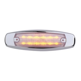 Maxxima M20332YCL Amber 6" LED Clear Lens Clearance Marker Light with Stainless Steel Bezel