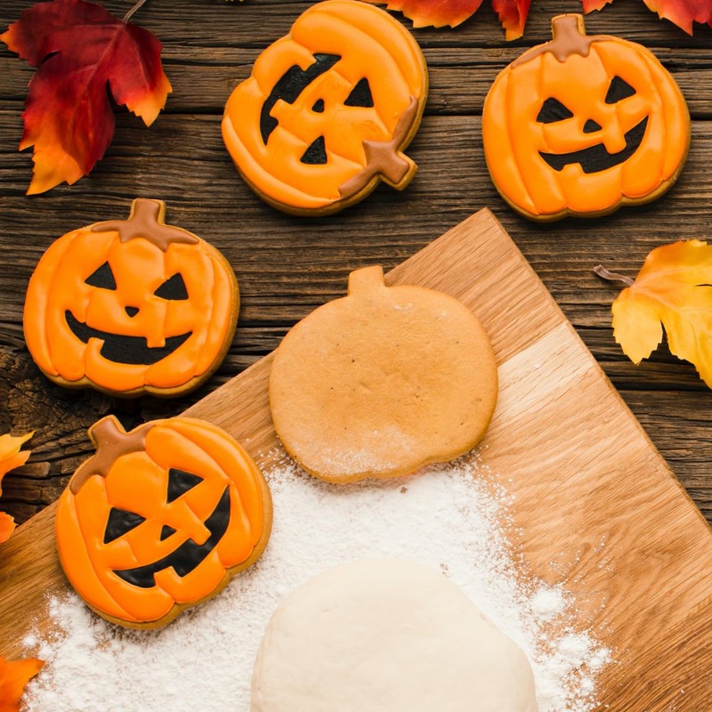 JOB JOL Cookie Cutters 3 PCS, Pumpkin Cookie Cutters, 3''