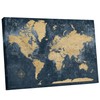 Holy Cow Canvas Gold & Navy Push Pin World Travel