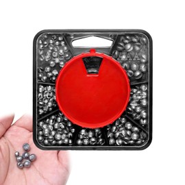 UTEFIF Fishing Lead Shot, Fishing with Storage Box, Removable Lead Weight Fishing, 7 Sizes Lead Shot Assortment Tin (0.4g/0.5g/0.6g/0.8g/1g/1.2g/1.5g)