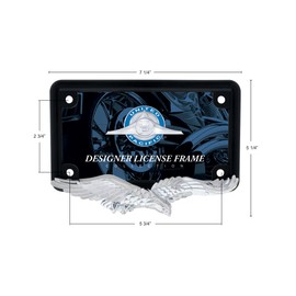 United Pacific Industries 50124 Chrome/Black Eagle Motorcycle License Plate Frame