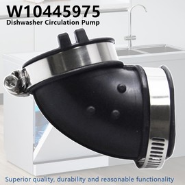 DWX Global W10445975 Dishwasher Drain Hose Kit 3/4“ ID Heavy Duty PVC Pipe + 2 Mounting Clamps for Whirlpool Maytag KitchenAid Kenmore Bosch Dishwashers