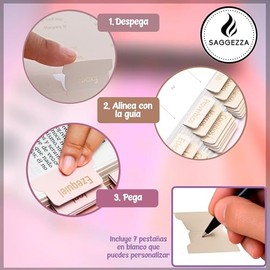 Saggezza, Separadores de Biblia, Beige, 80 Pestaas para la Biblia Laminadas Doradas en Espaol, Regalo Cristiano, Antiguo y Nuevo Testamento (Beige)   