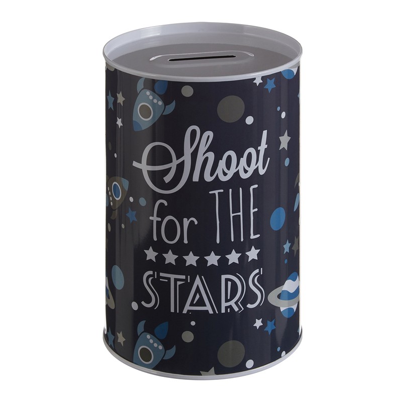 Premier Housewares Space Money, Tin, Blue, 10 x 10 x