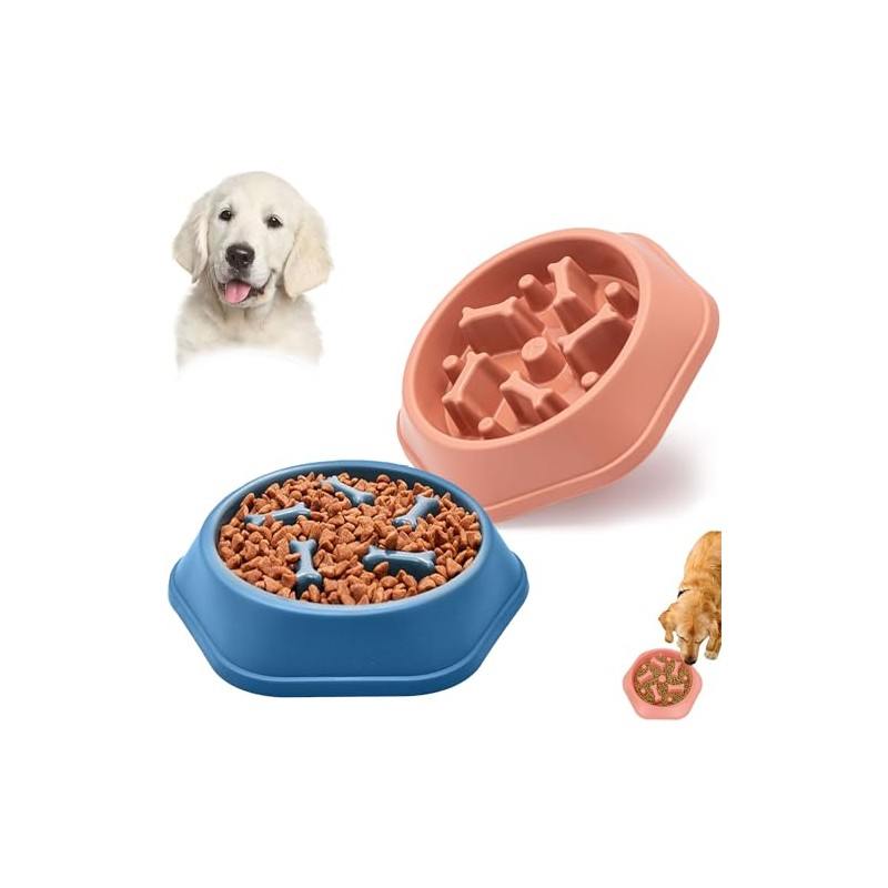 TOCOZOC Plato para Perro, 2 Piezas de Comedero Lento para