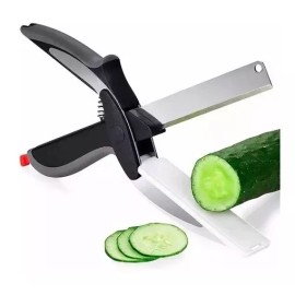 Clever Cutter Tijeras 2 En 1 Para Cocina Cuchillo Y Tabla Para Cortar