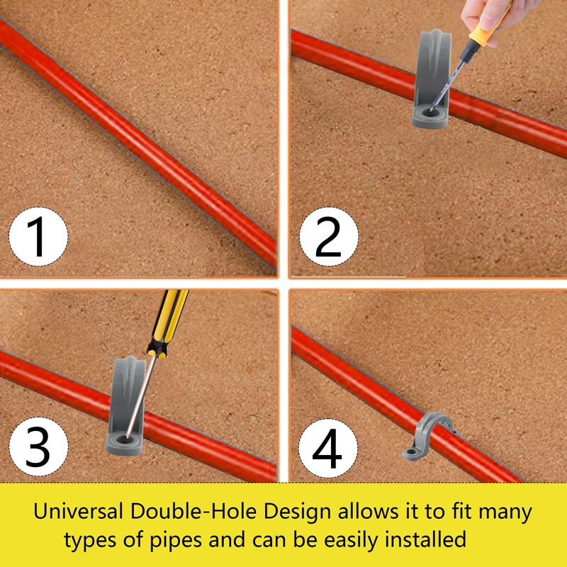 AUXBC 10PCS 2 Inch PVC Pipe Straps, Two Hole Plastic