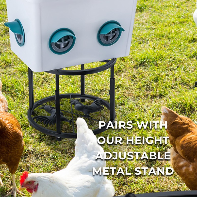 Chicken Feeders No Waste 4 Ports + Holesaw, Automatic Chicken