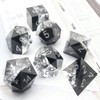 Haxtec Sharp Edge DND Dice Set Black Swirl Resin Dice