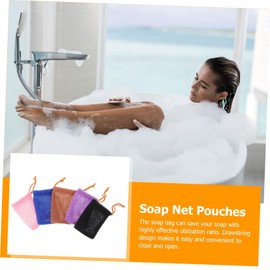 BIUDECO 5pcs Foaming Mesh Soap Saver Pouch with Drawstring Bathing Soap Bags for Efficient Storage and Skin-friendly Use All Ages