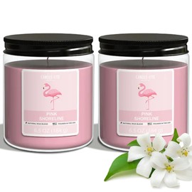 Candle-Lite 2 Pack Pink Shoreline Scented Candles, Aromatherapy, 6.5 oz Single-Wick Jar, 40 Hours of Burn Time, Perfect for Holiday Gifting and Celebration