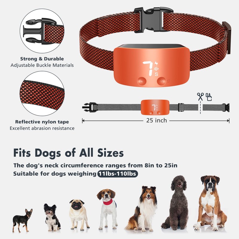NBJU Bark Collar for Dogs,Rechargeable Anti Barking Training Collar with