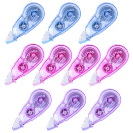 Plus WH-1605 WH-1605 Correction Tape, 3 Color Assortment, Pink, Blue, Single Use Type, 0.2 inches (5 mm x 8 m), Pack of 10