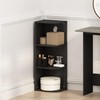 Furinno Reed 3-Tier Space Saving Corner Storage Display Shelf, Blackwood