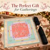 Gueiddi Premium Pink Floral Mahjong Mat 33"x33" , Smooth Glide