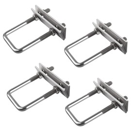 U-bolt M8 U-screws, 4 pieces, square bolts, stainless steel with nut frame and underlay, U-shaped bolt, pipe clamp for pipe attachment, car towing, fence fixation