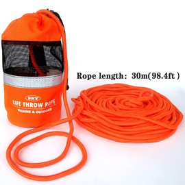 Beiruoyu - Bolsa de tiro para rescate de agua con cuerda flotante reflectante de 95 pies, línea de lanzamiento flotante para kayak, bote de aguas blancas, rafting, pesca en hielo, natación