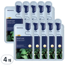 Mediheal Derma Plus Houttuynia Cordata Mask, 10-pack, 4 packs / 메디힐 더마플러스 어성초 마스크, 10개입, 4개