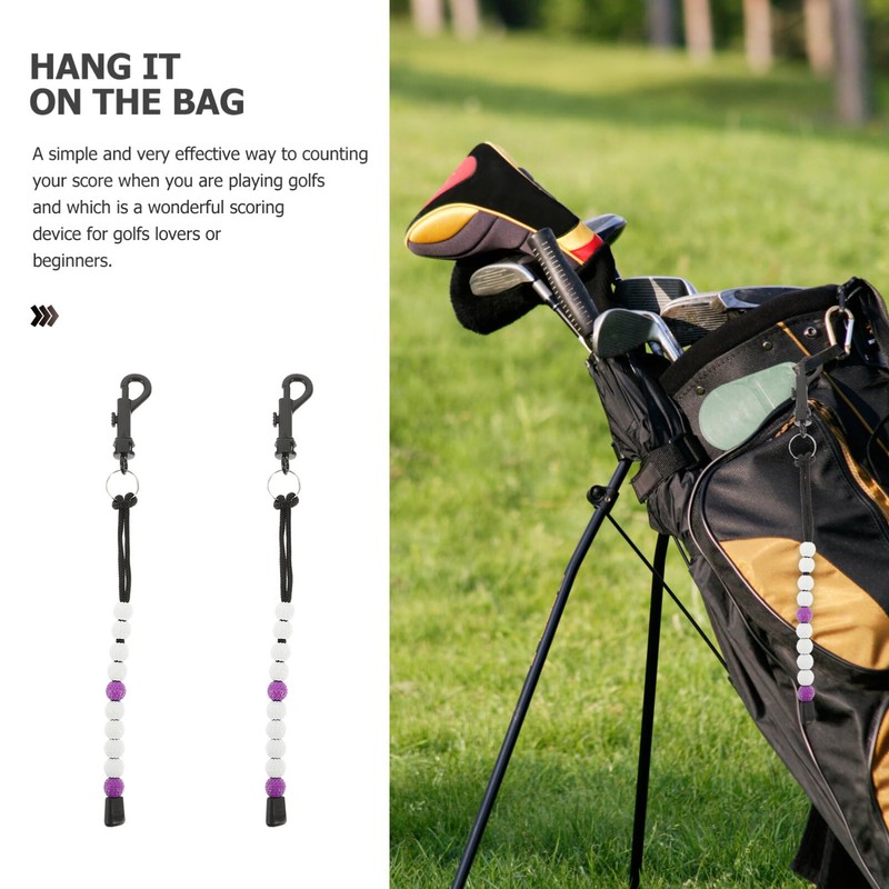 BESPORTBLE Golfing Score Counter Beaded 2pcs Golf Stroke Counter Portable