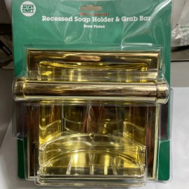 Mintcraft MINT CRAFT BRASS PLATED RECESSED SOAP HOLDER AND GRAB BAR