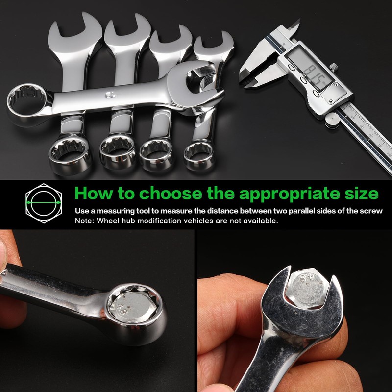 TIBOO DAY Combination Wrench Metric 19mm Mini Stubby Combination Wrench