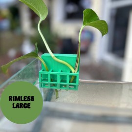 Unbranded Large Aquarium Pothos Plant Holder for Rimless Fish Tanks 3D Printed Hydroponics - Blue