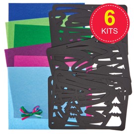 Baker Ross FN023 Northern Lights Stained Glass Decoration Kits - Pack of 6, Make Your Own Decorations, Stained Glass Effect for Children to Decorate and Display