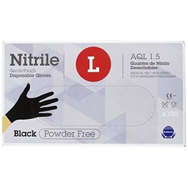 Gentle Touch 0646 Glove Disposable Nitrile, Size L, Black