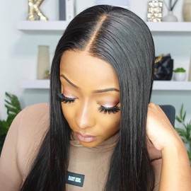 [NEW IN] OQ HAIR Silk Straight Pre-cut 7x5 HD Lace Wear Go Glueless Wig Bleached Mini Knots Beginner Friendly - Density: 180%, Length: 18