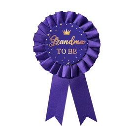 WIDEIDEAL Grandma to Be Pin, Baby Shower Purple Corsage Button Tinplate Badge Pin, Celebration New Grandparents Party Decorations Sign