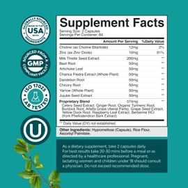 Liver Cleanse Detox & Repair 120 Capsules - Herbal Liver Support Milk Thistle Supplement - Silymarin Milk Thistle Supplements with Dandelion Root, Choline, Beetroot & Artichoke Extract