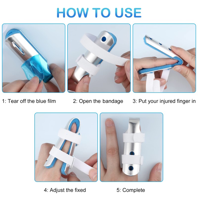 6 Pcs Finger Splint Metal Support Finger Brace Arthritis Knuckle